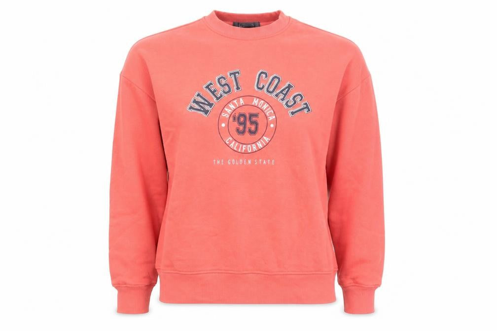 Front view of Primark women’s orange jumper, size UK 4