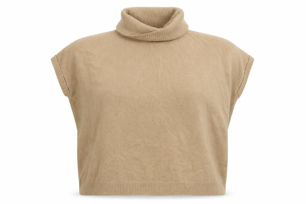 Front view of New Look women’s brown wrap jumper, size S