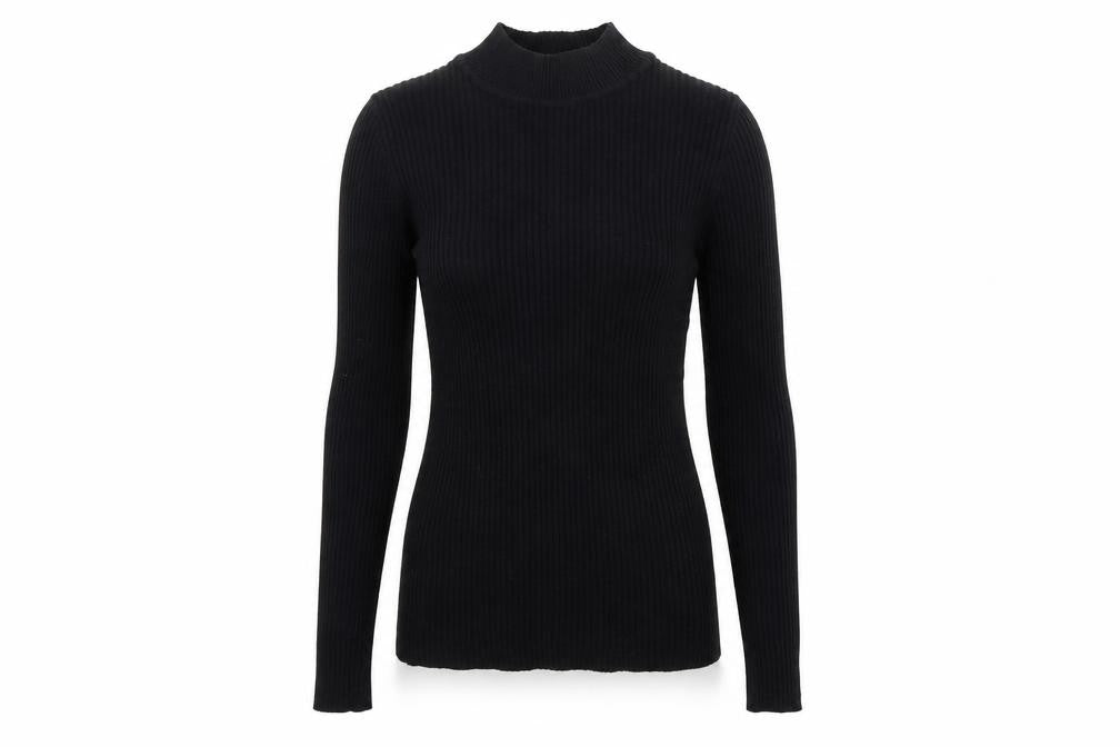 Front view of Primark women’s black knit jumper, size UK 10