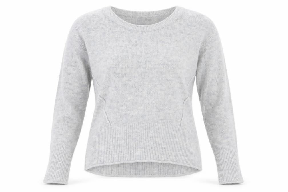 Front view of H&M women’s grey knit jumper, size M