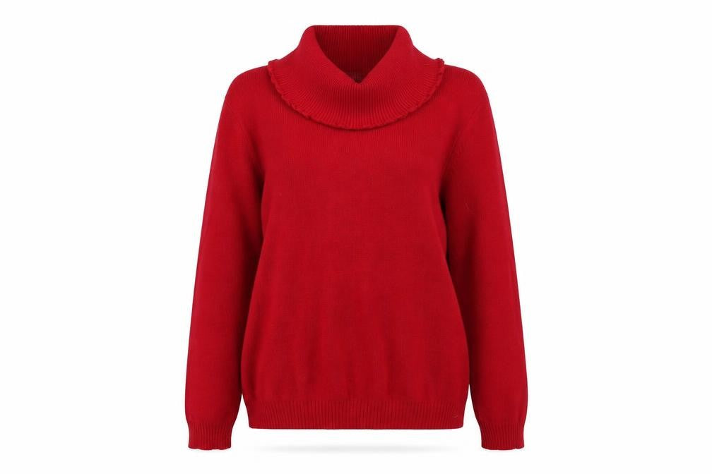 Front view of Pure & natural women’s red knit jumper, size M