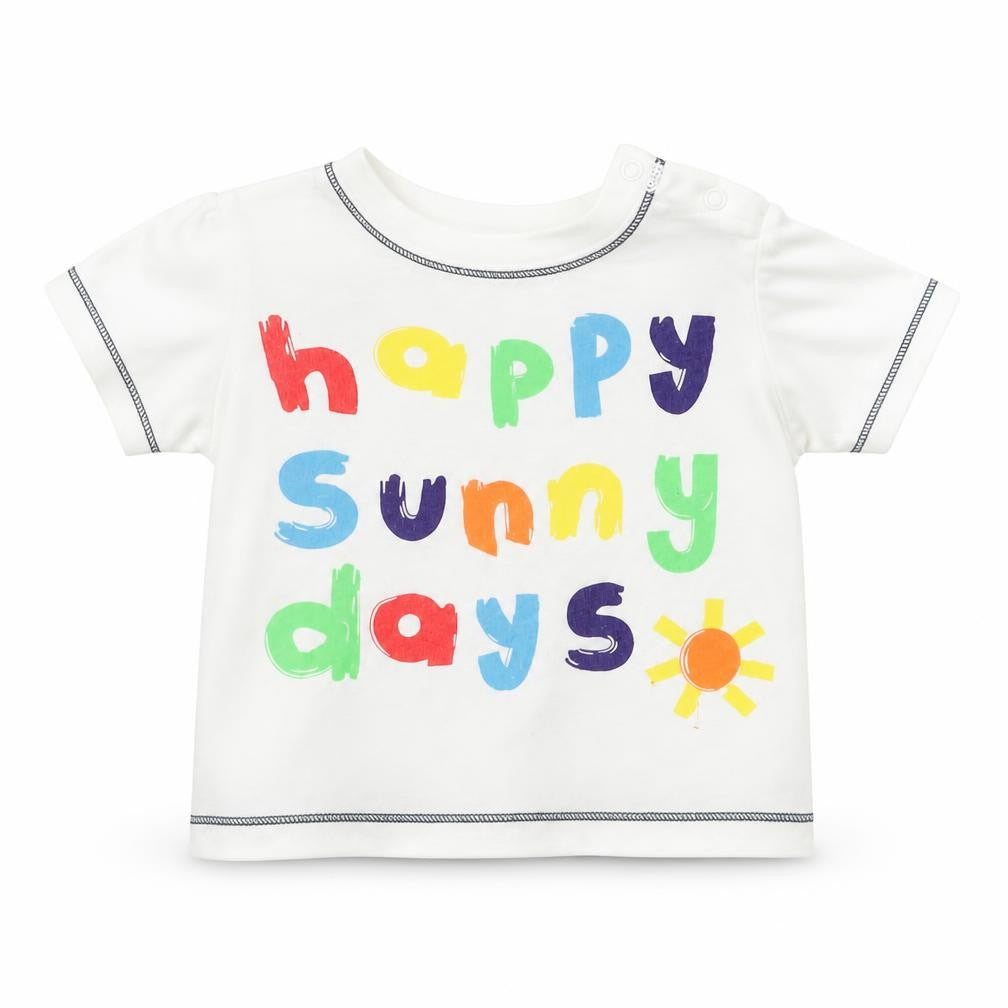 Front view of F&F Baby White Basic T-Shirt, size 9-12, Months
