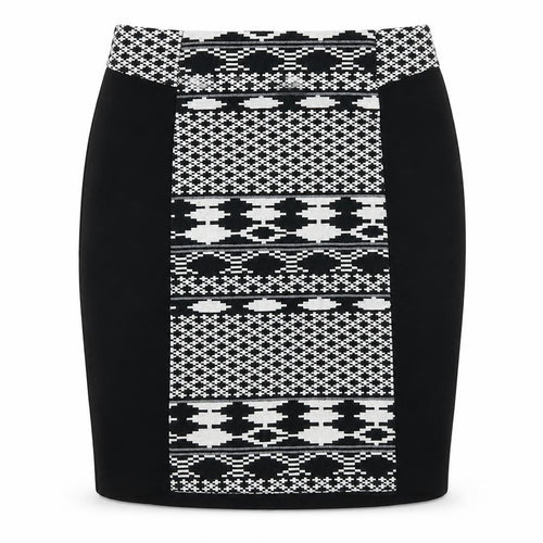 F&F Womens Black Geometric  Straight & Pencil Skirt Size 6