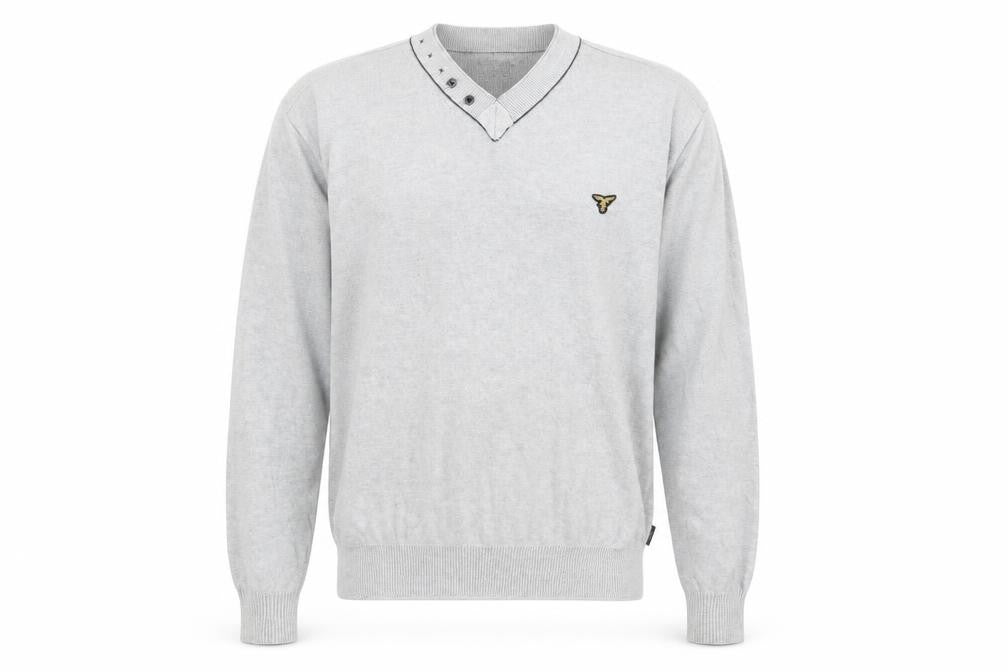 Front view of Le Breve men’s grey jumper, size L