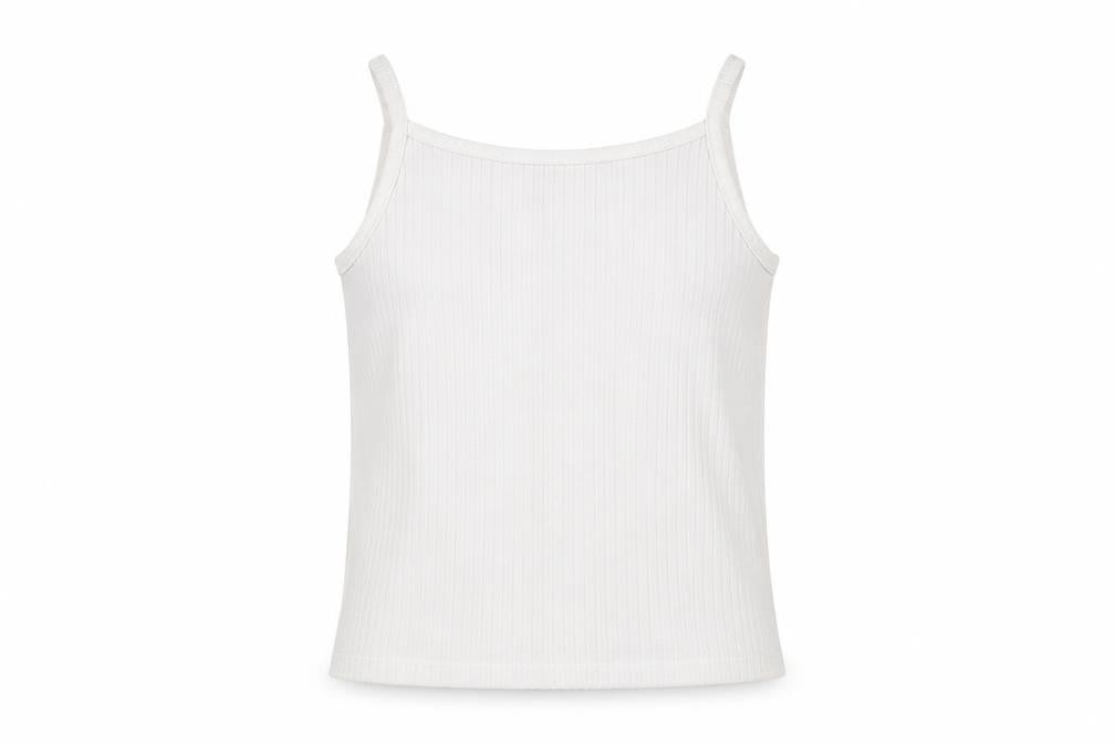 Front view of Next girls’ white camisole tank, size 11, years