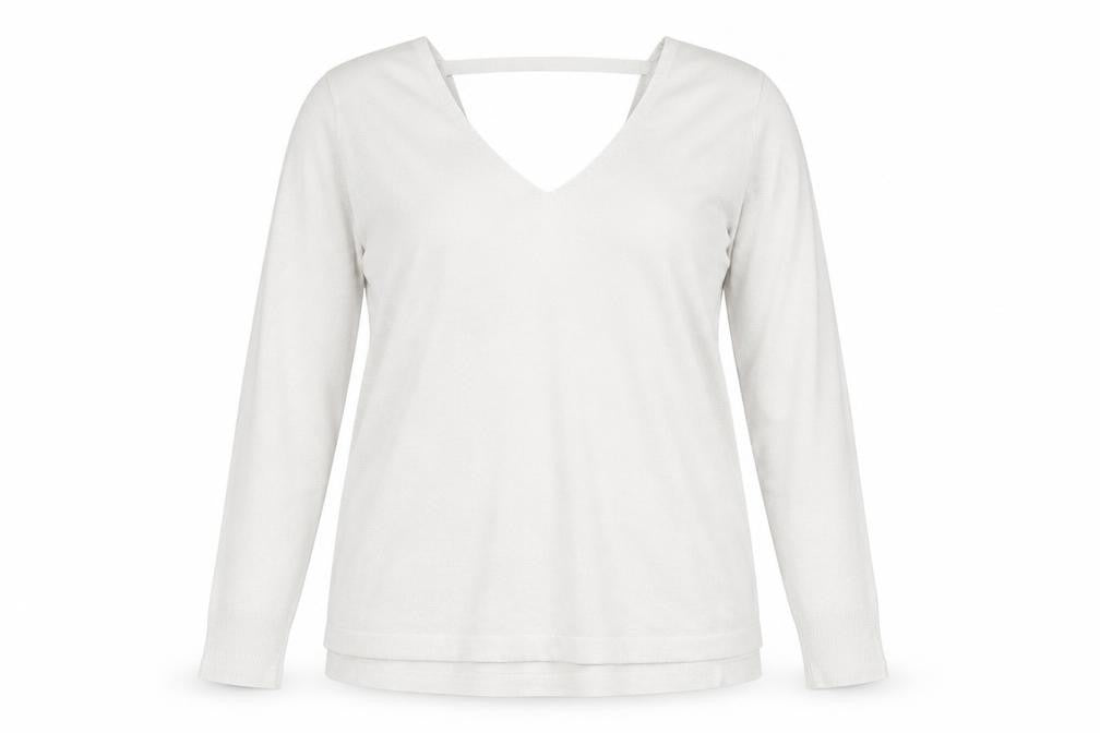 Front view of Oasis women’s silver basic t-shirt, size L