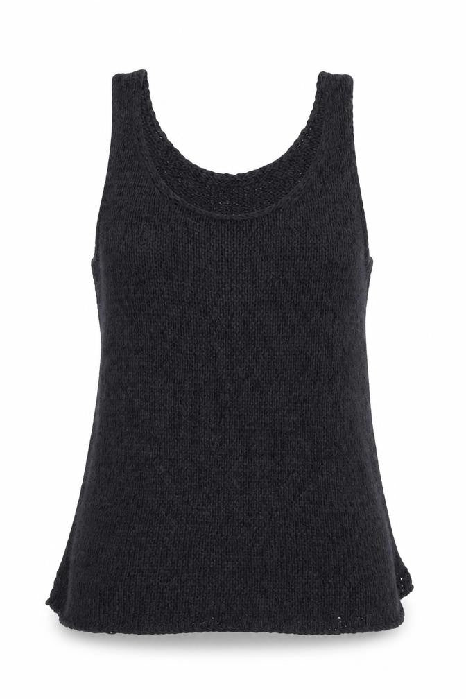 Front view of Divided women’s grey knit basic tank, size UK 6