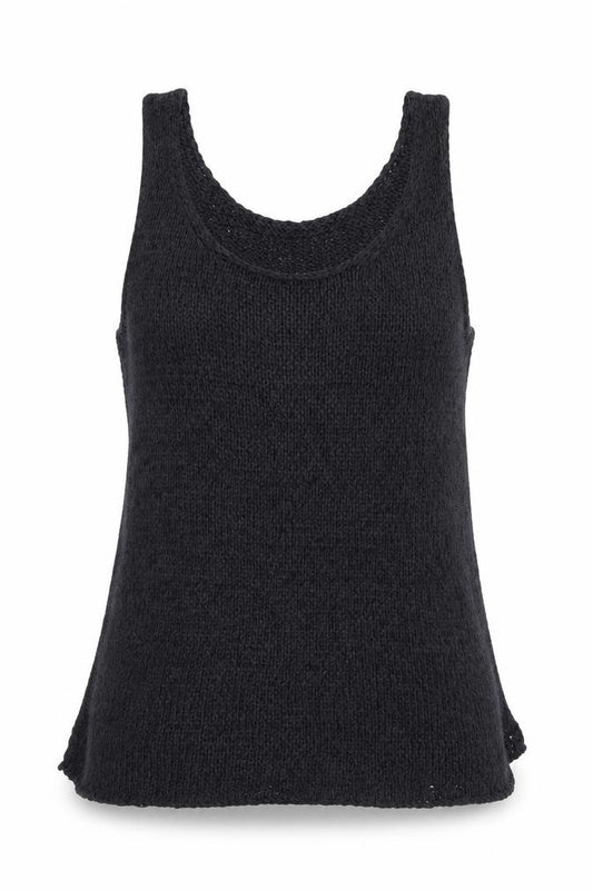 Front view of Divided women’s grey knit basic tank, size UK 6