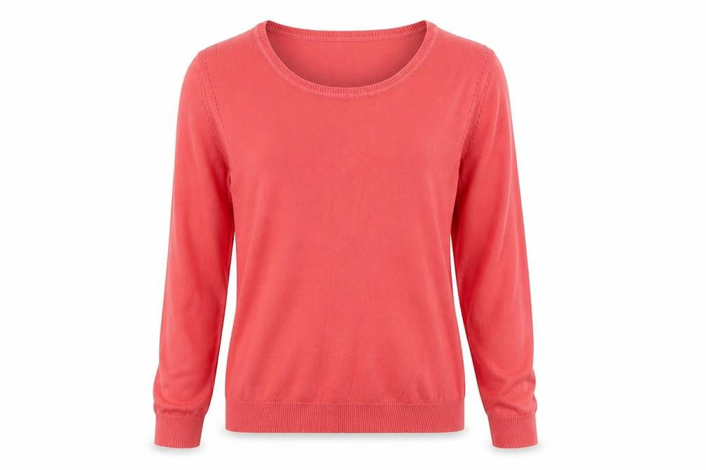 Front view of George women’s pink knit jumper, size UK 12