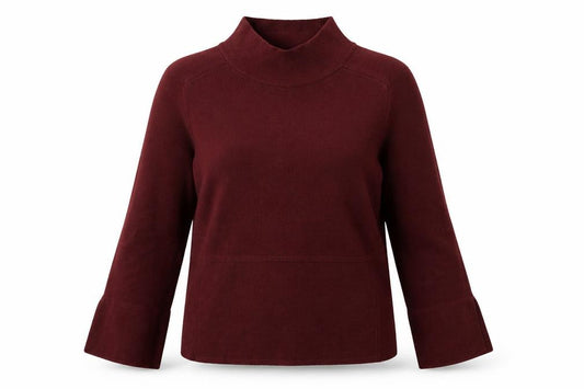 Front view of Debenhams women’s red jumper, size UK 8