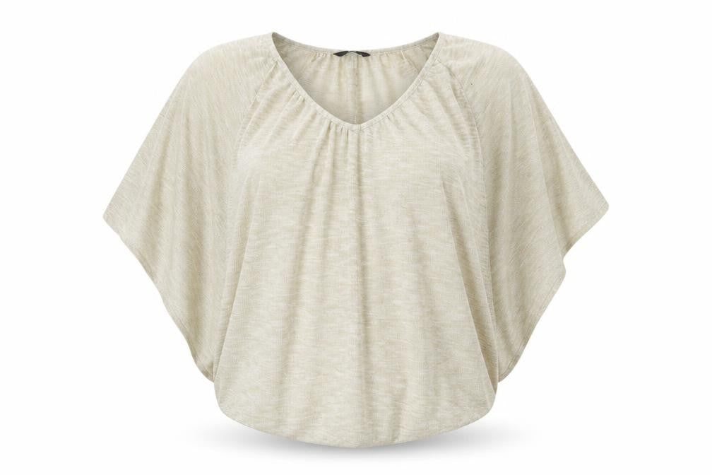 Front view of M&Co women’s gold basic t-shirt, size UK 16