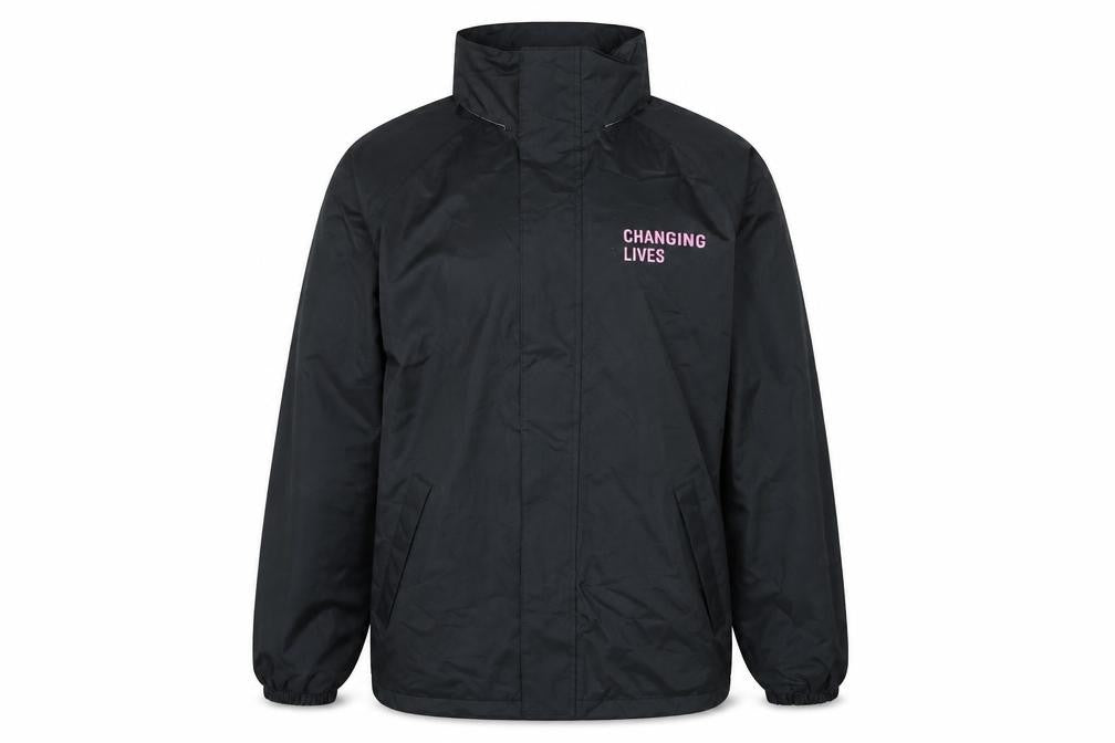 Front view of RESULT CORE women’s black jacket coat, size M