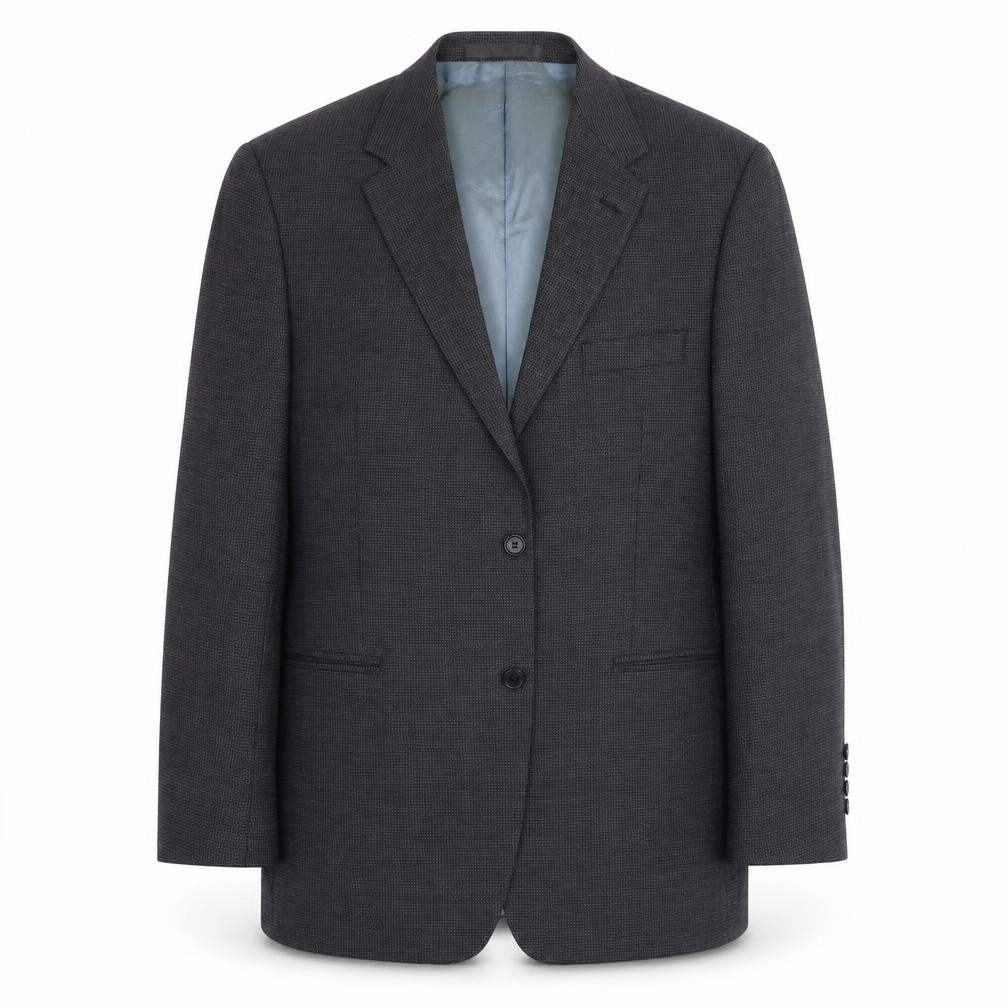 Front view of Marks & Spencer men’s blue check jacket suit jacket, size 44