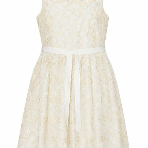 Be Beau Womens Gold Floral  Fit & Flare  Size 8