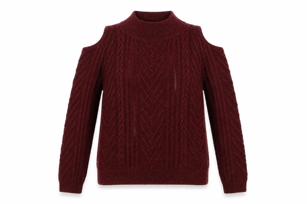 Front view of George women’s red knit jumper, size UK 14