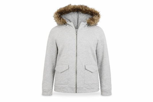 Front view of Next women’s grey jacket, size UK 10