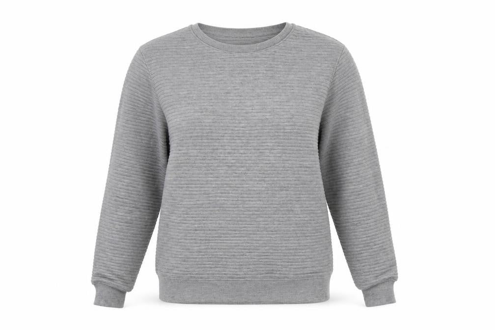 Front view of Matalan women’s grey pullover sweatshirt, size M