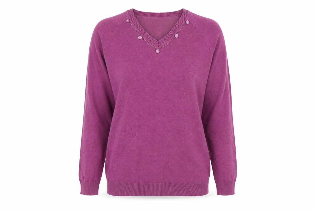 Front view of Primark women’s pink knit jumper, size S