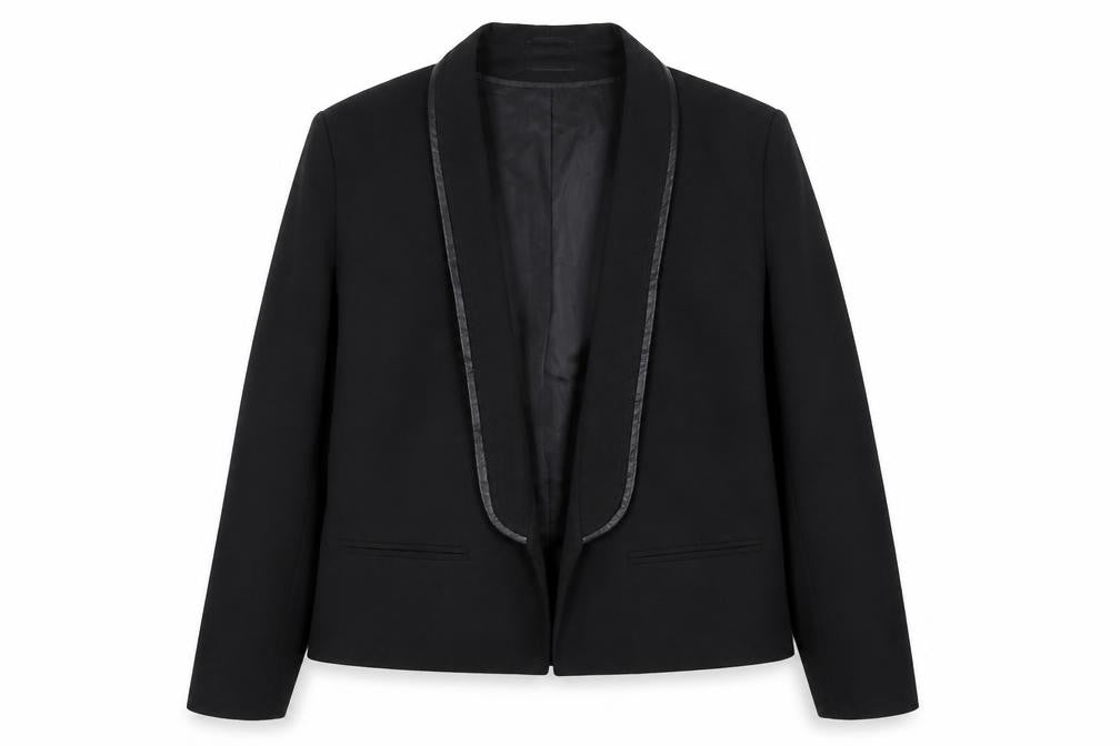 Front view of Pins & Needles women’s black jacket blazer, size L