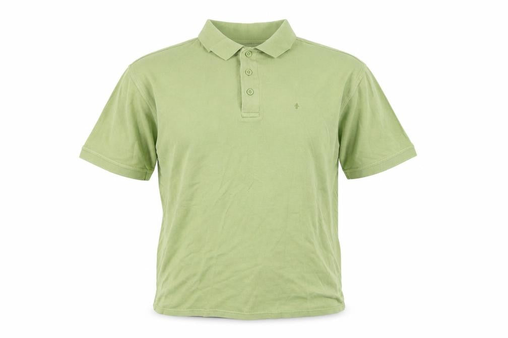 Front view of Power Line men’s green t-shirt, size M
