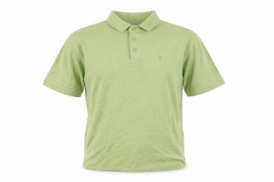 Front view of Power Line men’s green t-shirt, size M