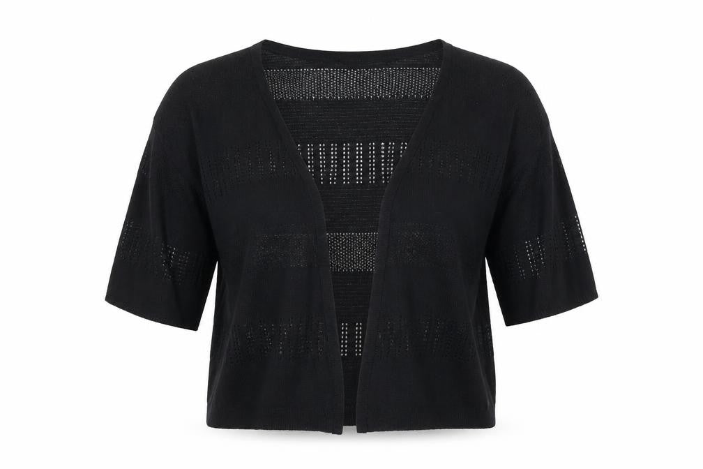 Front view of Primark women’s black cardigan jumper, size M