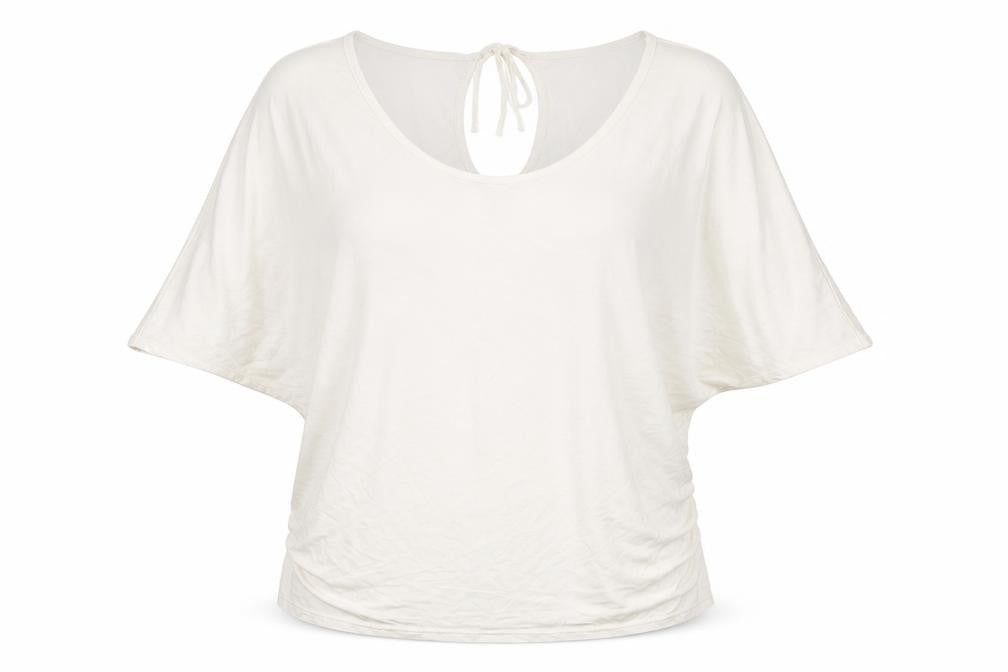Front view of Preworn women’s white basic t-shirt, size 3XL