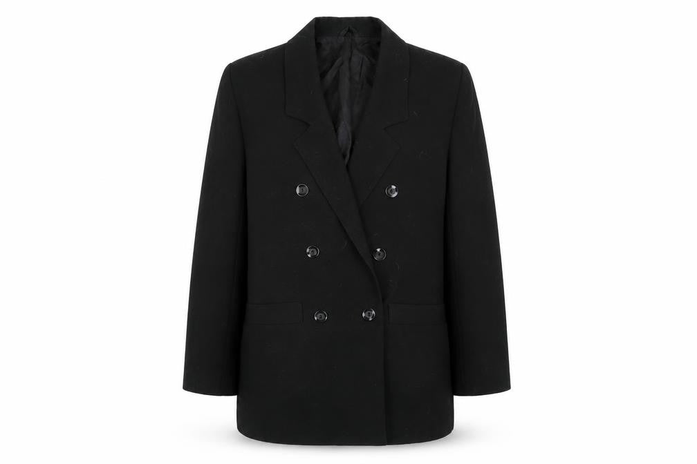 Front view of OPUS women’s black jacket blazer, size UK 10