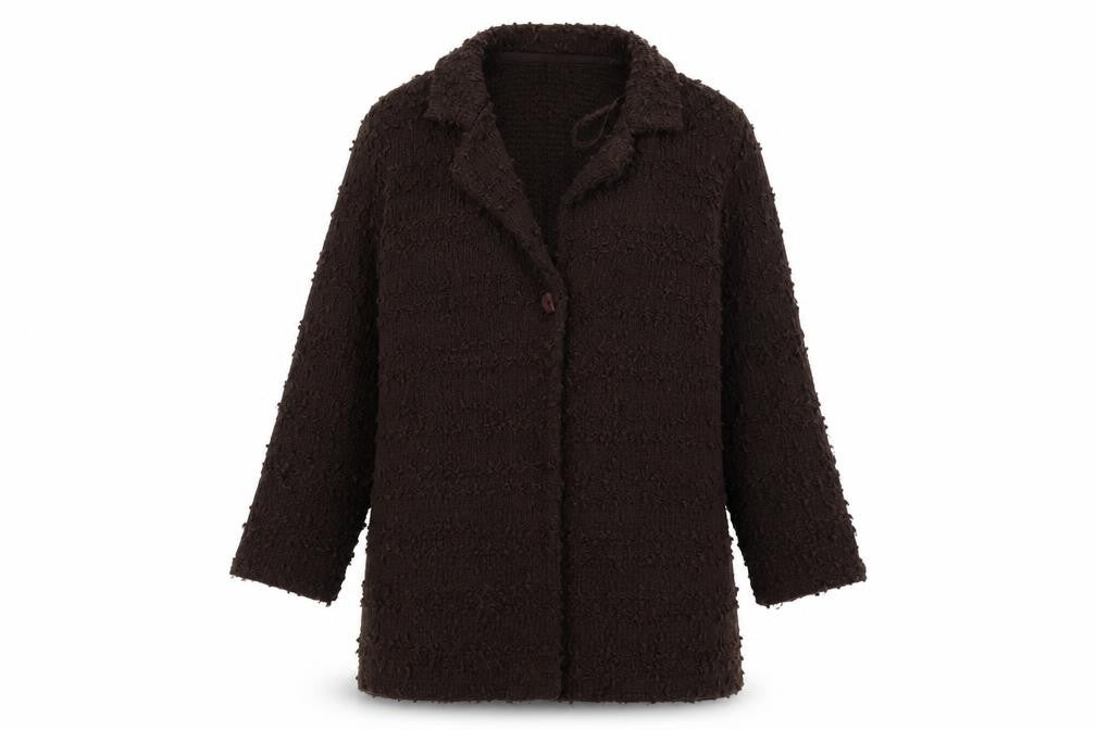 Front view of IZ women’s brown jacket, size L