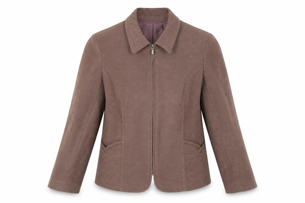 Front view of Bonmarché women’s brown jacket blazer, size UK 18