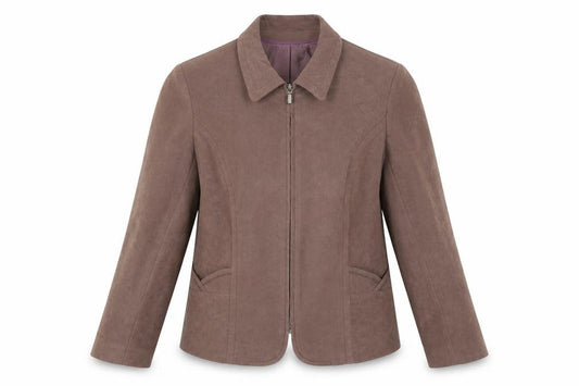 Front view of Bonmarché women’s brown jacket blazer, size UK 18