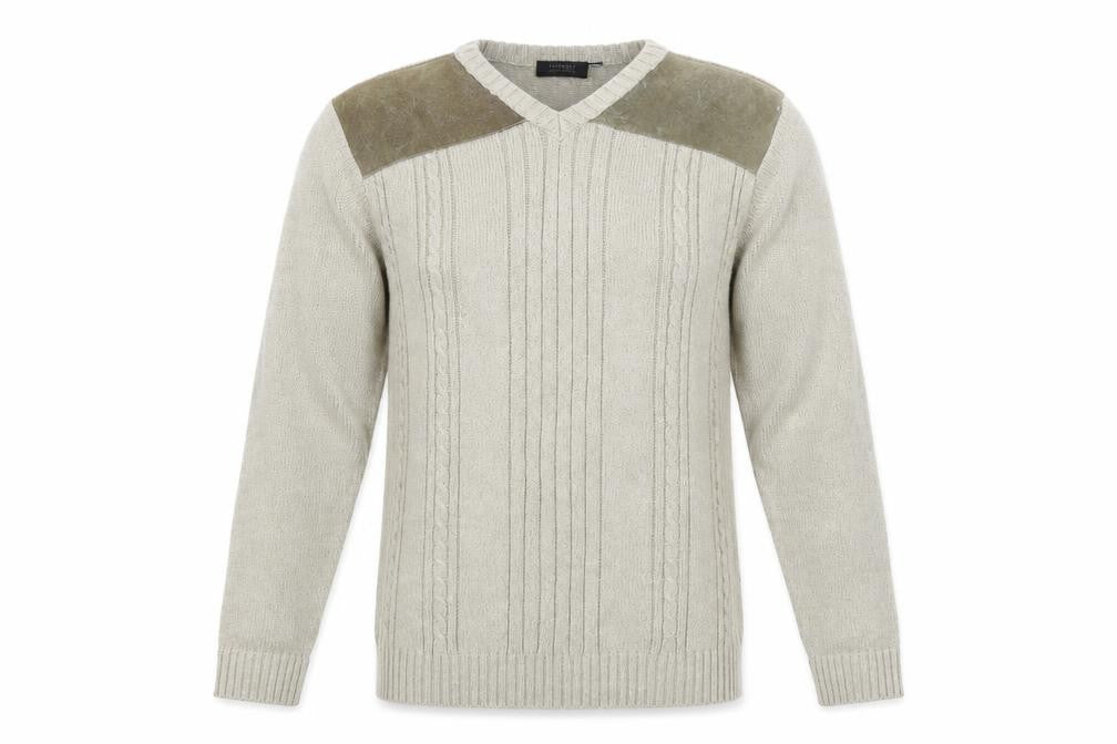 Front view of Armando men’s beige jumper, size L
