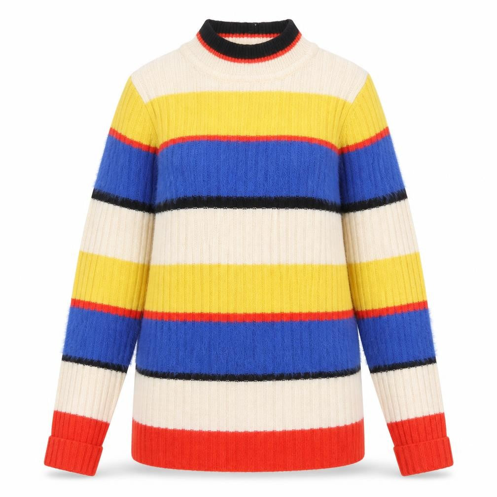 Front view of Next women’s orange striped jumper, size UK 10