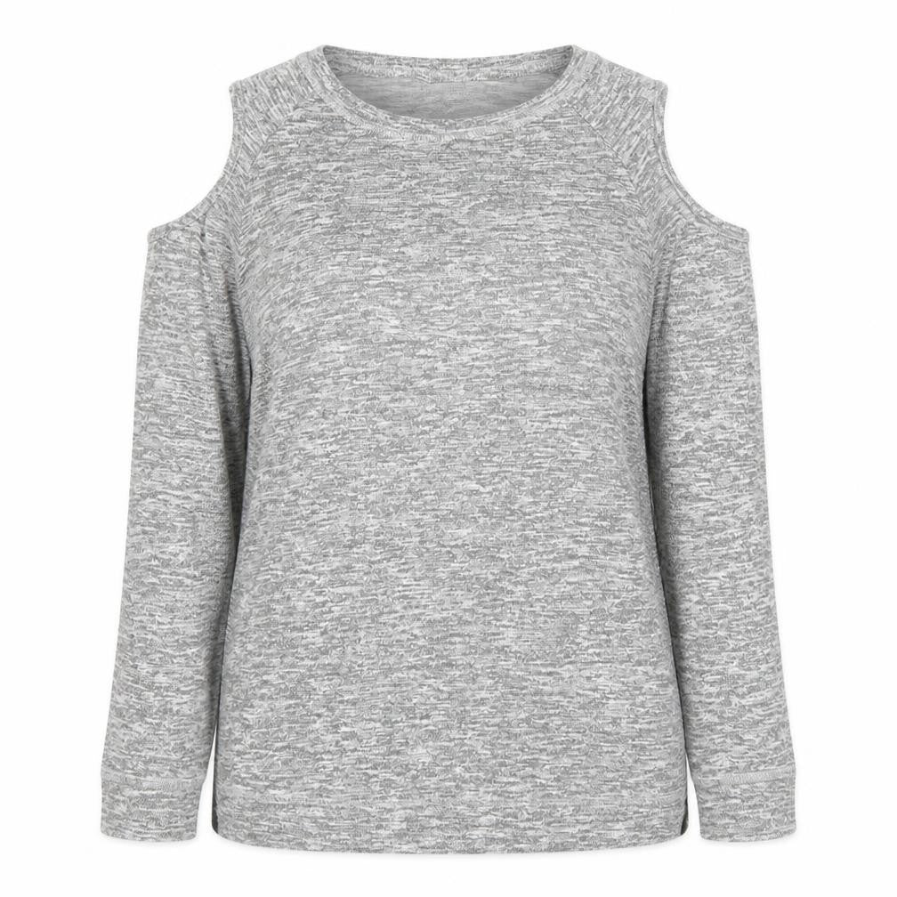 Front view of Papaya women’s grey jumper, size UK 12