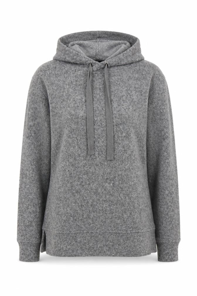 Front view of F&F women’s grey pullover hoodie, size UK 6
