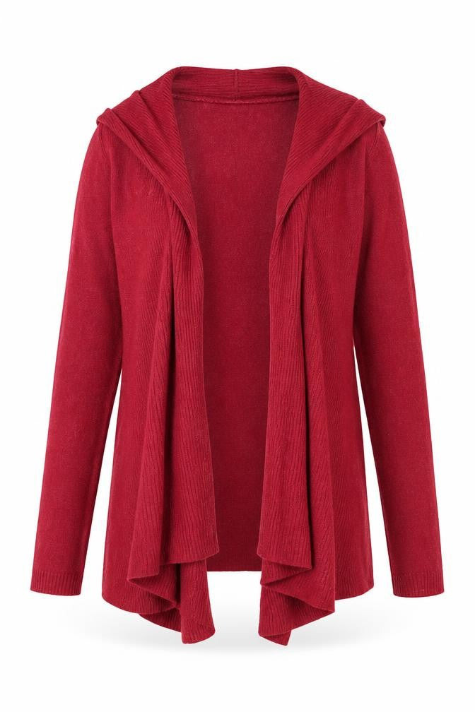 Front view of Marks & Spencer women’s purple cardigan jumper, size UK 10
