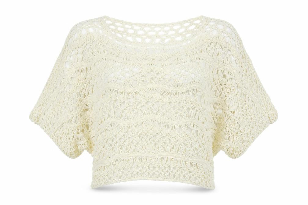 Front view of Kaleidoscope women’s ivory jumper, size UK 14