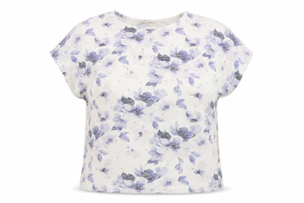 Front view of Tu women’s white floral jumper, size UK 20