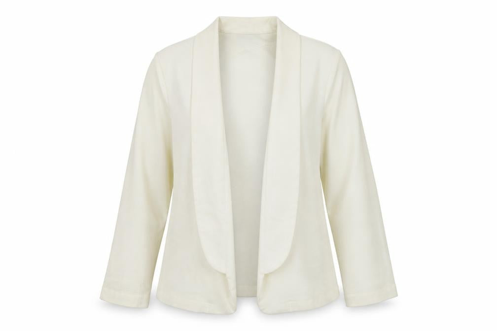 Front view of F&F women’s ivory jacket blazer, size UK 12