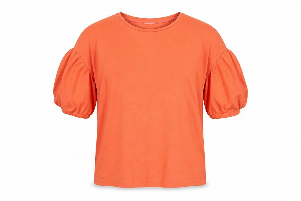 Front view of H&M women’s orange jumper, size M