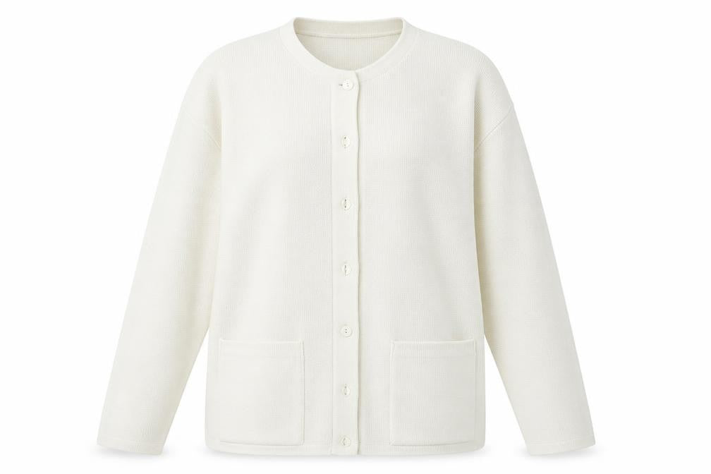 Front view of paramour women’s beige cardigan jumper one size