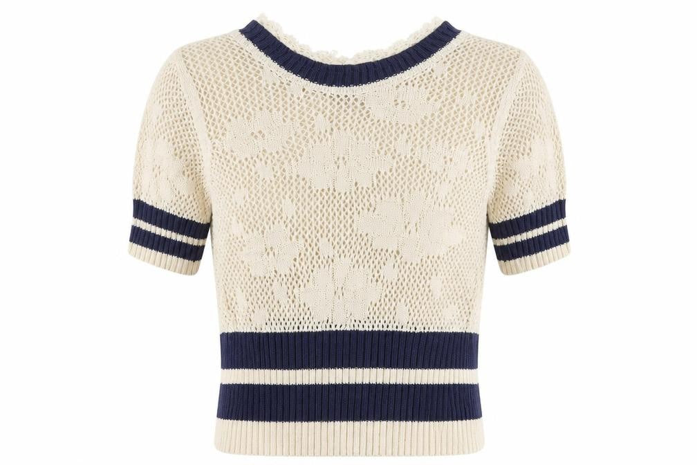 Front view of st ambecco women’s white pullover sweatshirt, size L
