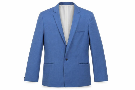 Front view of Topman men’s blue jacket blazer, size L