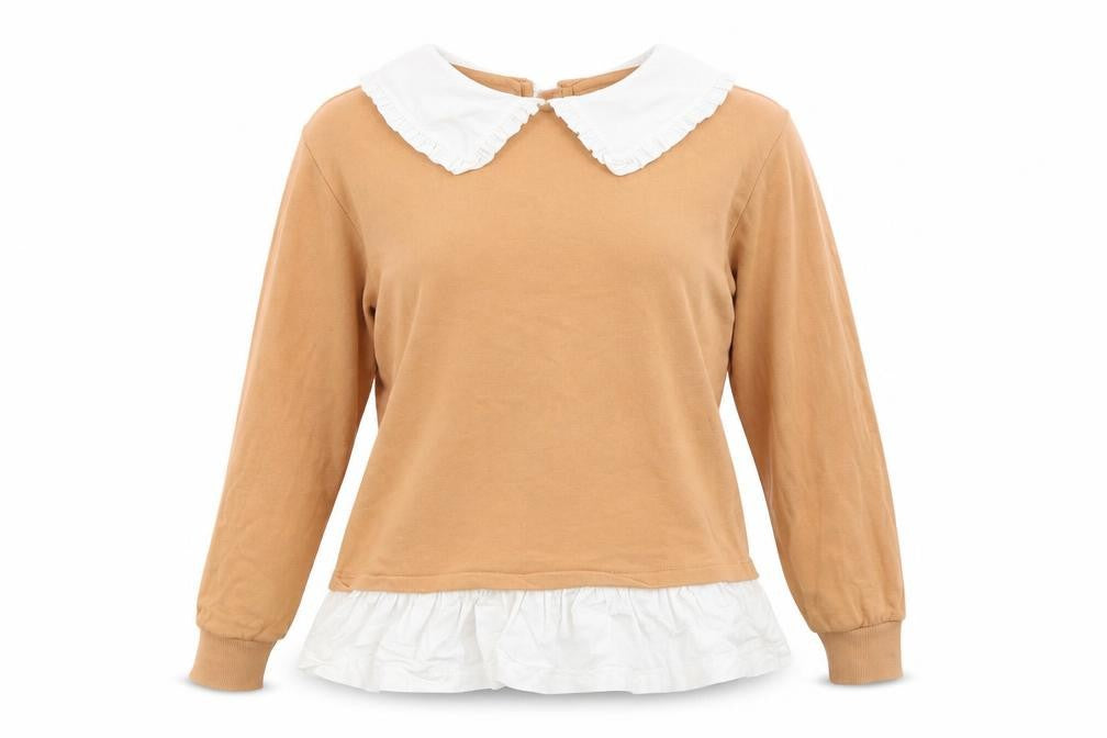 Front view of George women’s beige pullover sweatshirt, size M
