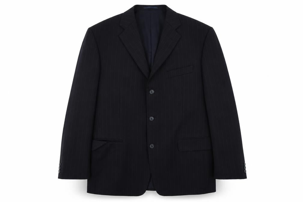 Front view of Copperstone men’s blue jacket blazer, size 42
