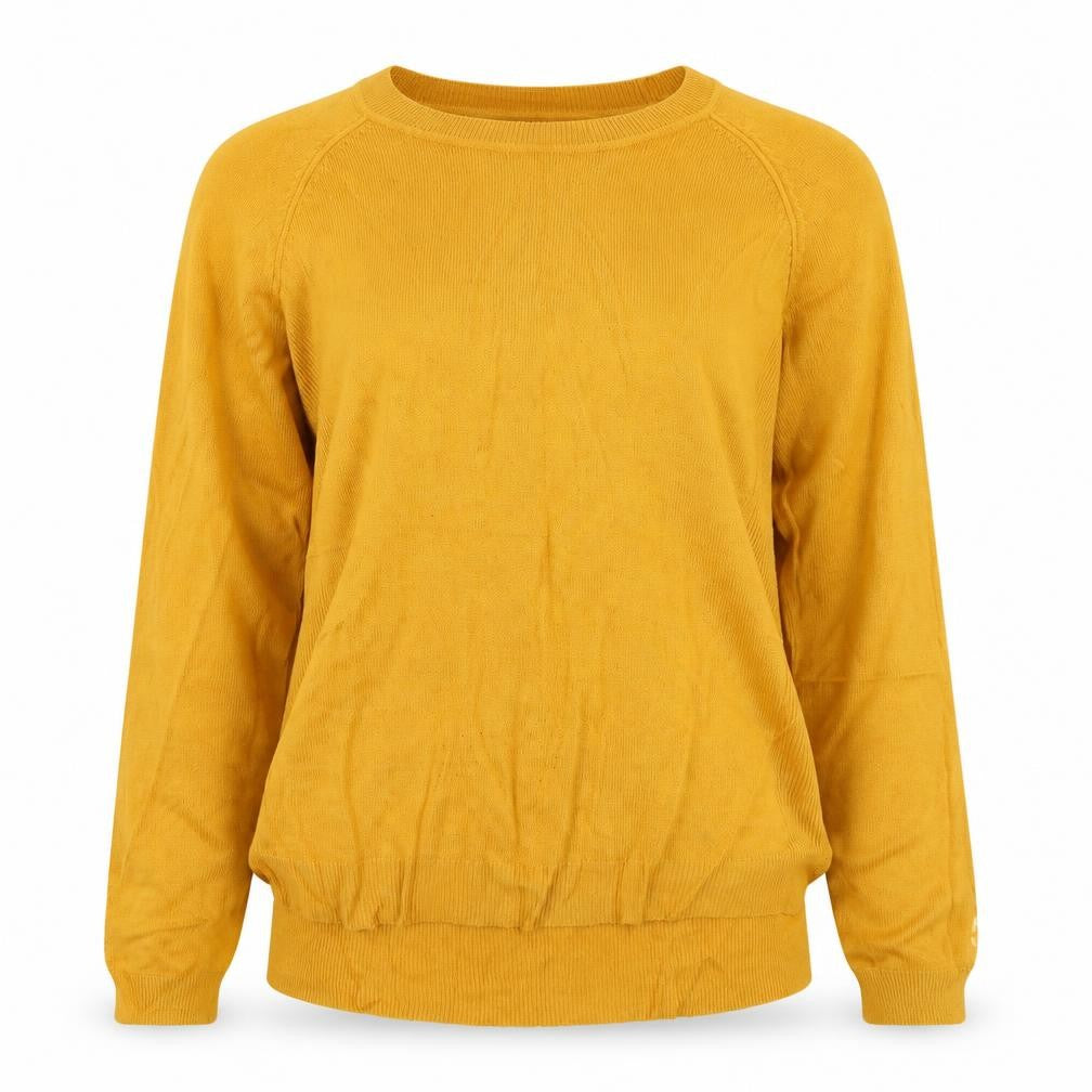 Front view of Primark women’s yellow jumper, size S