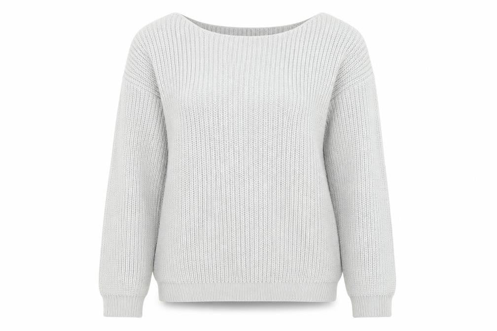 Front view of Boohoo women’s grey jumper, size M