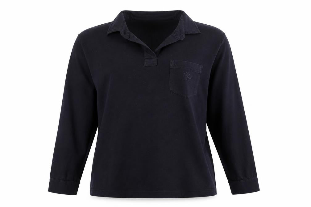 Front view of First Avenue women’s blue basic t-shirt, size UK 14