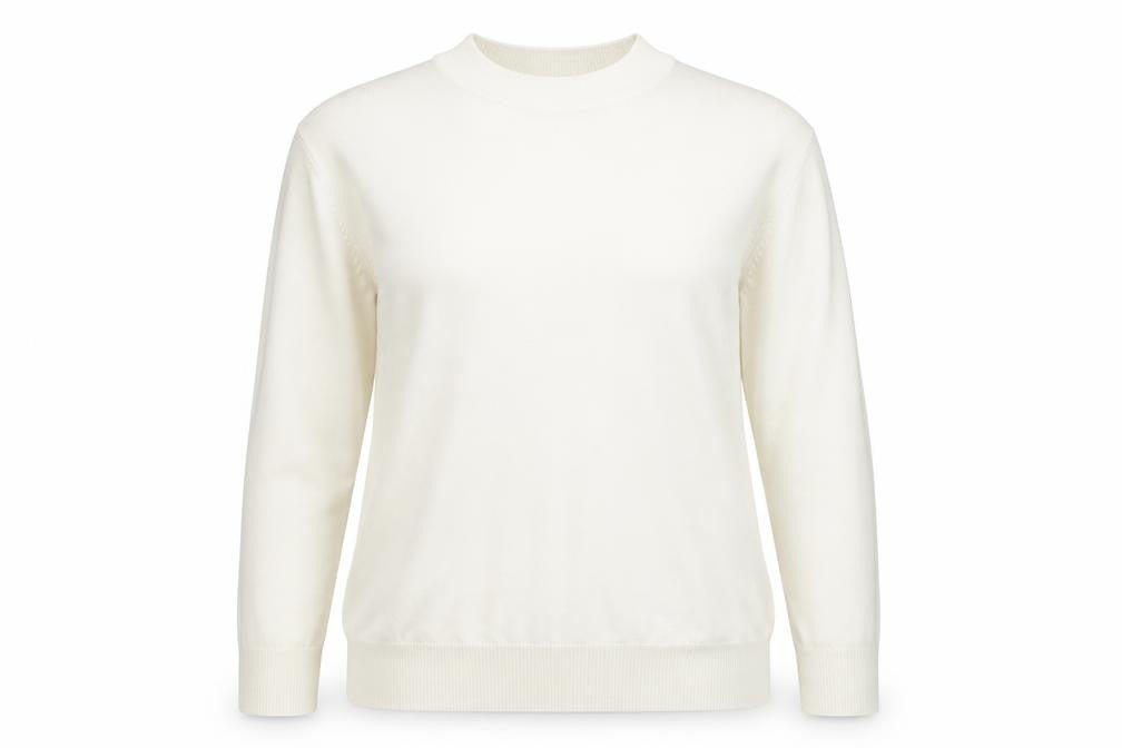 Front view of ewrico women’s yellow jumper, size UK 20