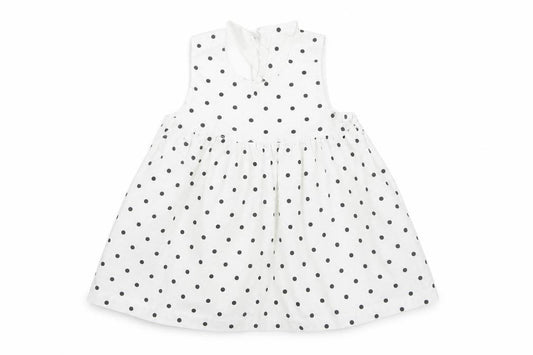 Front view of H&M Baby White Polka Dot Fit & Flare, size 3-6, Months